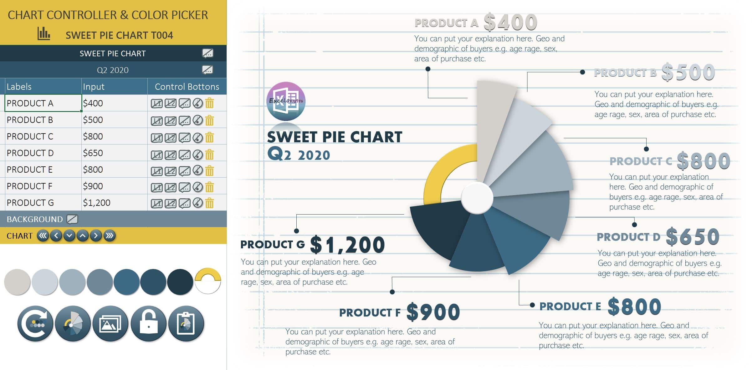 Create Pie chart in Excel