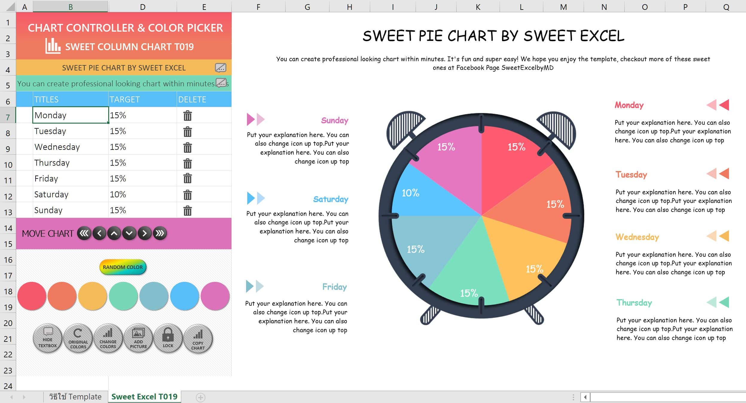 Make a Pie chart in Excel